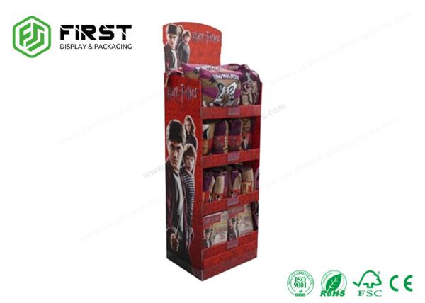 Customized Logo Printed Foldable Paper Floor Display Stand For Retail Promotion