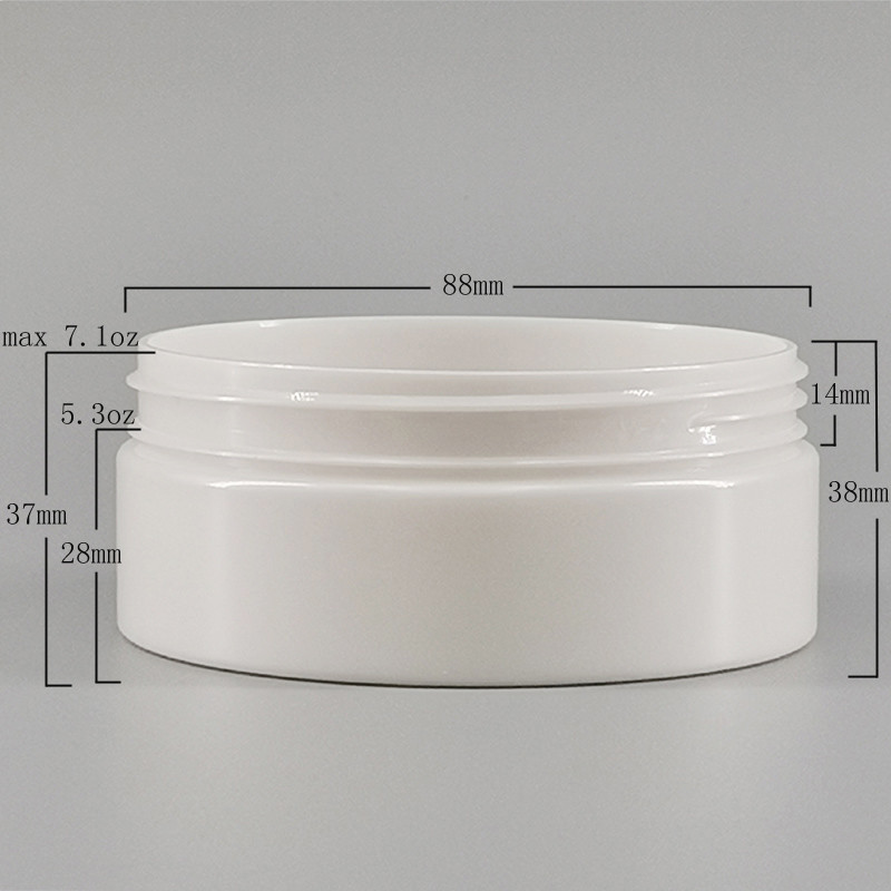 150ml White PET Hair Gel Cosmetic Jar 89mm Pink Screw Cap
