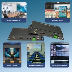 8K Display Port 1.4 Fiber Extender Over Single Mode Simplex LC With RS232 BIDI