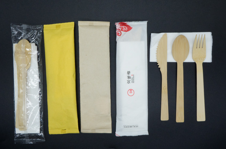 Restaurant Bamboo Knives Forks And Spoons Set 9 Layers 168mm Natural Color