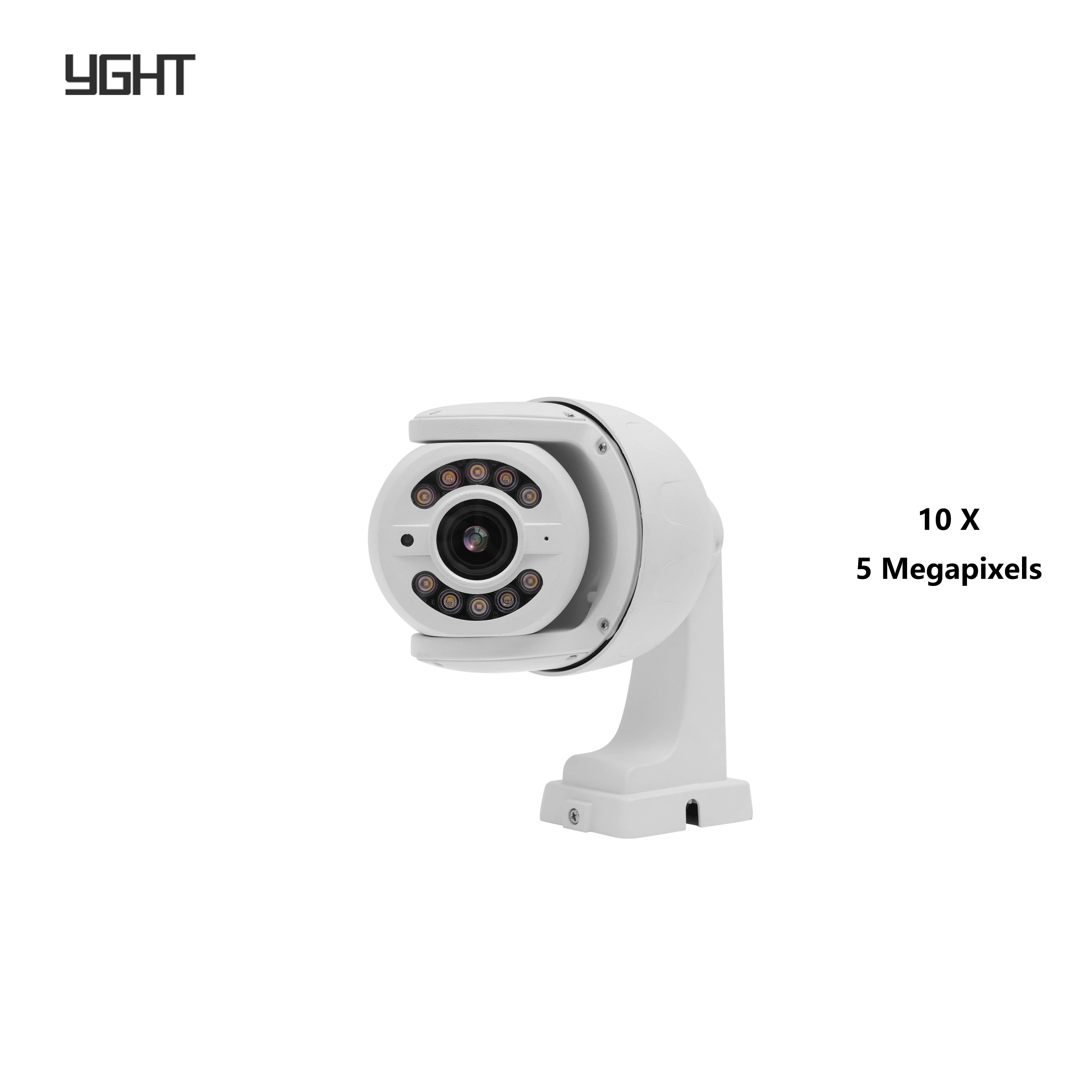 YGHT 5MP Motorized Zoom Outdoor Security Camera With Full Color Night Vision & Two-Way Audio, H.265, PTZ, IP67 Waterproof Camera