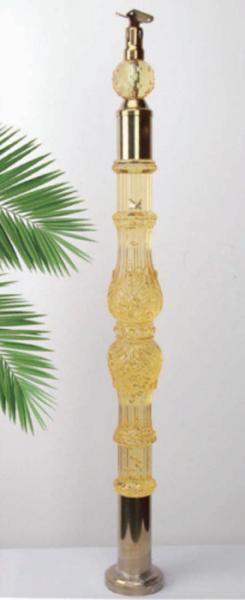 Acrylic Crystal Baluster Clear Transparency Handrail Customized Size Luxury Gold