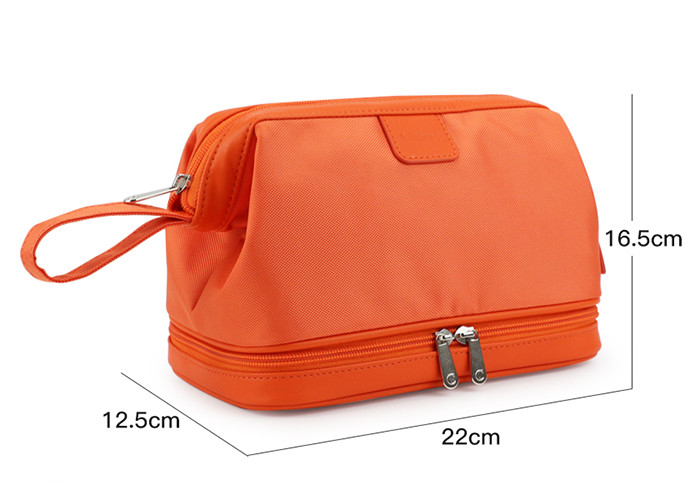 Canvas Mens Travel Wash Bag , Promotional Men'S Leather Shaving Kit Bag