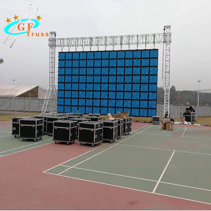 Customized Aluminium Goal Post Truss System For Hanging LED Cabinets And Lightings