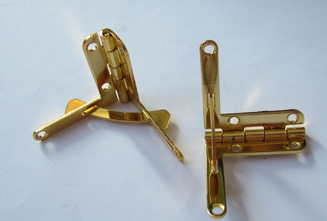 Shiny gold metal hinge for jewelry box