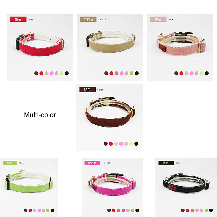 Adjustable Canvas Cotton Decorative Pet Dog Collars And Leashes Plaid
