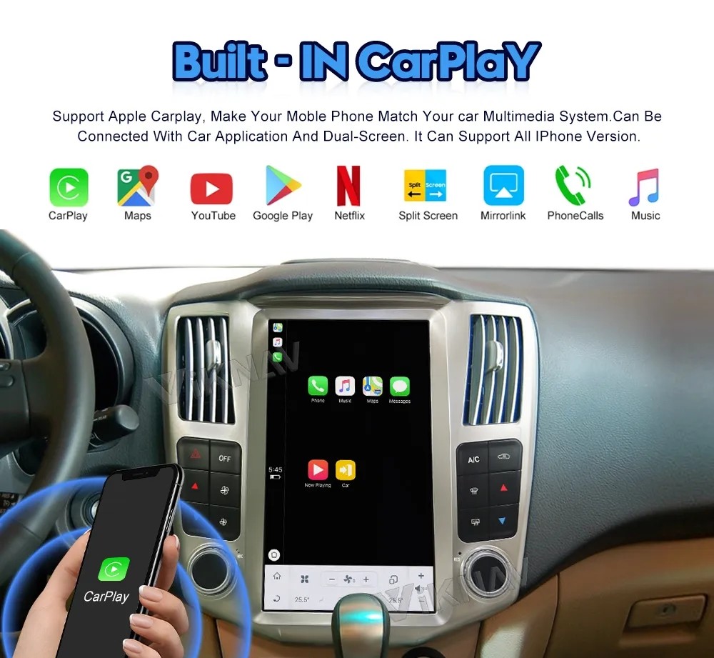 12.1 Inch Touch Screen Car radio For 2004-2008 Lexus RX Series Navigation GPS Multimedia Player Wireless Carplay 4G