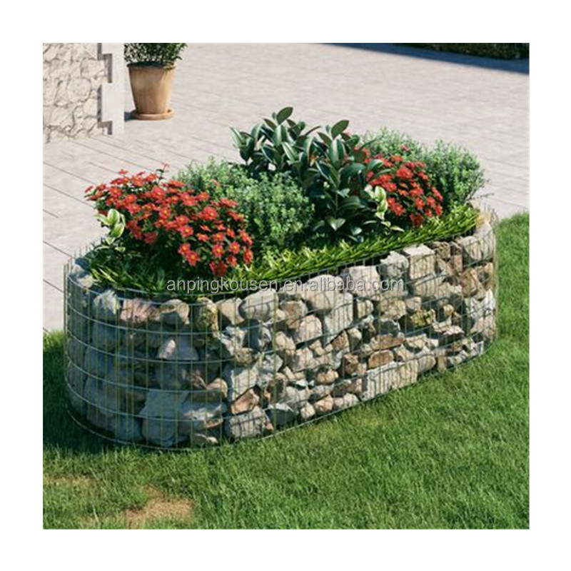 100*50*30 Aperture PVC Coated Gabion Baskets for Stones Silver Green Gray Blue Yellow