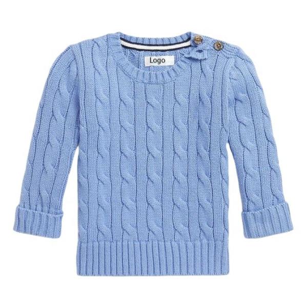 2023 Winter customized Color Cable knitting Baby Boy Clothes Pullover Baby