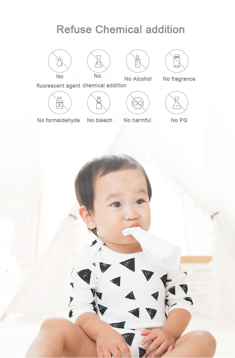 Non Woven Material Baby Cleaning Wipes With No Chemical Addition
