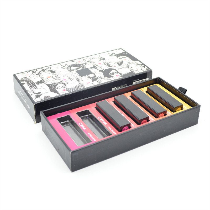 6pcs Lipstick Packaging Box , ISO Cardboard Sliding Drawer Box