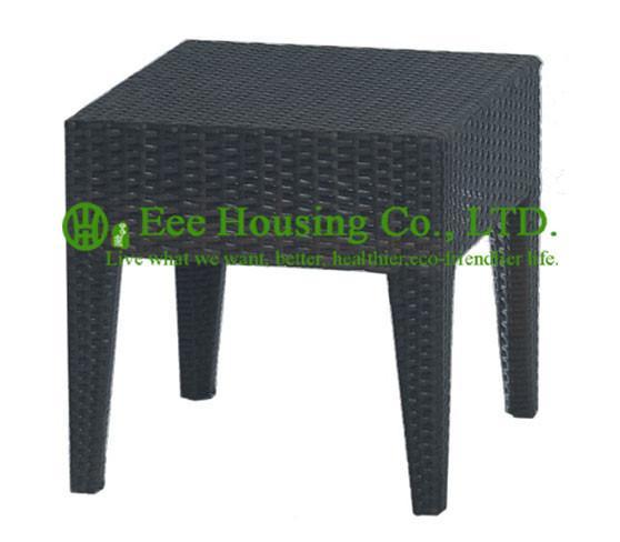 Colorfast Outdoor Black PE Rattan Table For Resort Projects, Durable and Eco