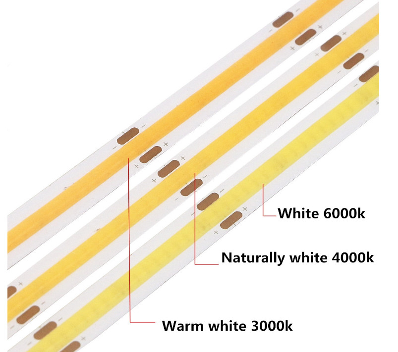 Light White Red Blue Dotless Flip Chip On Board DC24V 6500k led strip