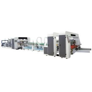 Automatic Corrugated Box Packing Stitching Folding Gluing Carton Folder Gluer Machine