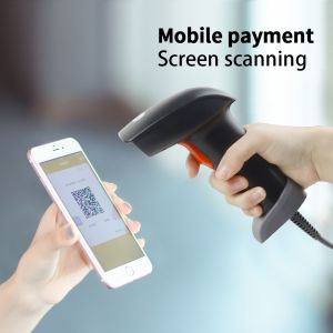 User Friendly Handheld 2D Barcode Scanner Reader With Cables Ergonomic Design