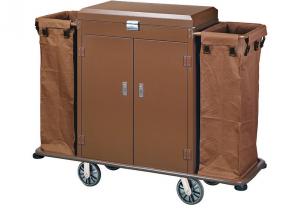  Small Housekeeping Carts For Hotels / Room Service Equipments with 2 Heavy Duty Fiber War Bags Manufactures