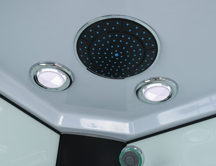 Customizable Shower Pods Cabins With Printing Glass And Black Frame