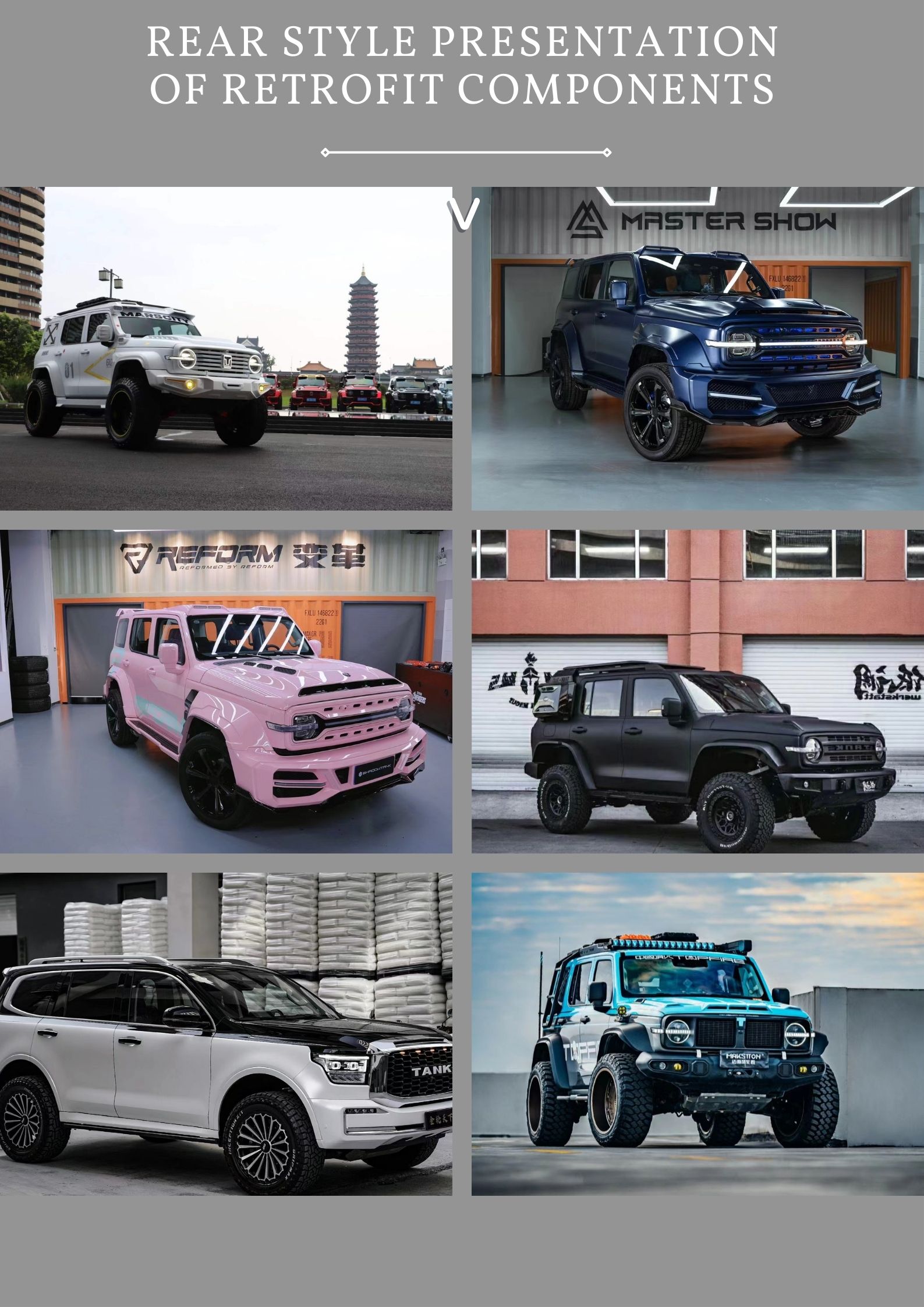 8 Speed 227Hp Engine Retrofit Great Wall Tank 300 500 Jeep Car for 5-Door 5-Seater SUV