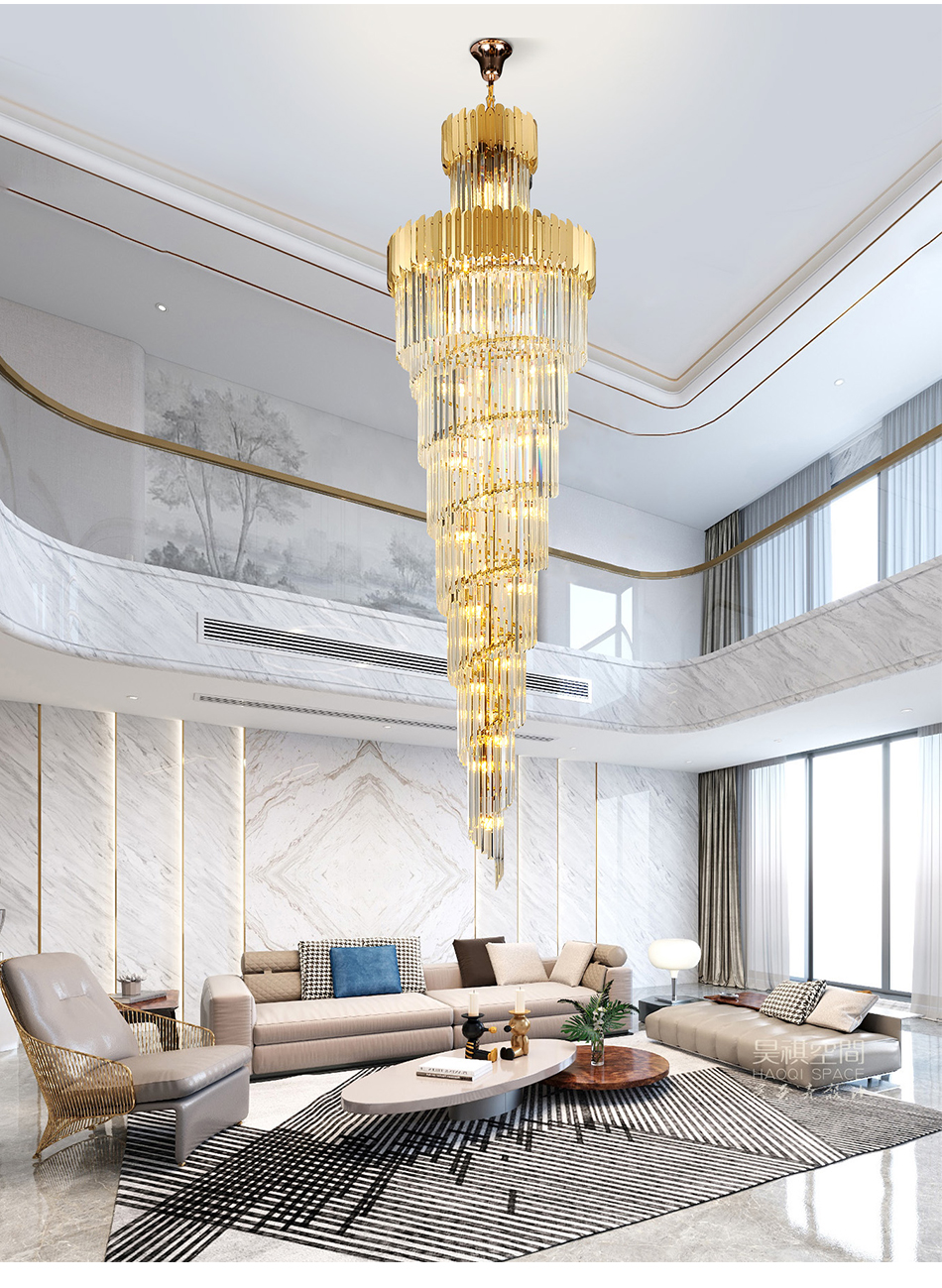 Luxury Modern Chandelier For Living Room Gold Long Staircase fancy light(WH-NC-60)