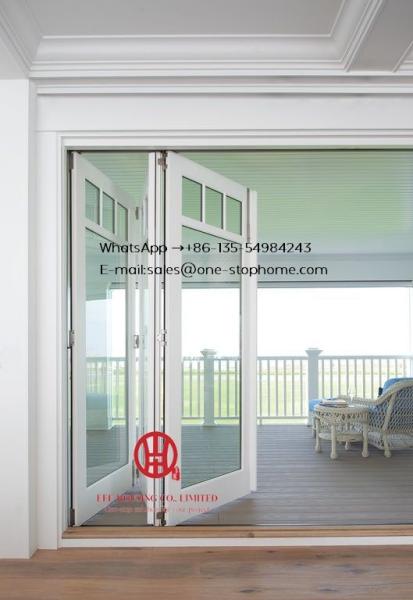 Aluminum frame interior tempered folding glass door,3 or 4 panes double glazed