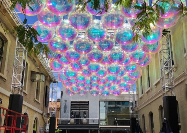 Giant PVC Dazzling Floating Inflatable Colorful Mirror Ball Decorative