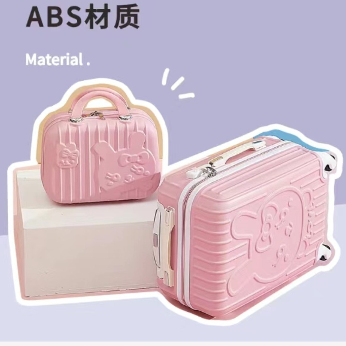 Chic Travel Companion: Girls' Suitcase with Built-In Makeup Case for Stylish Adventures