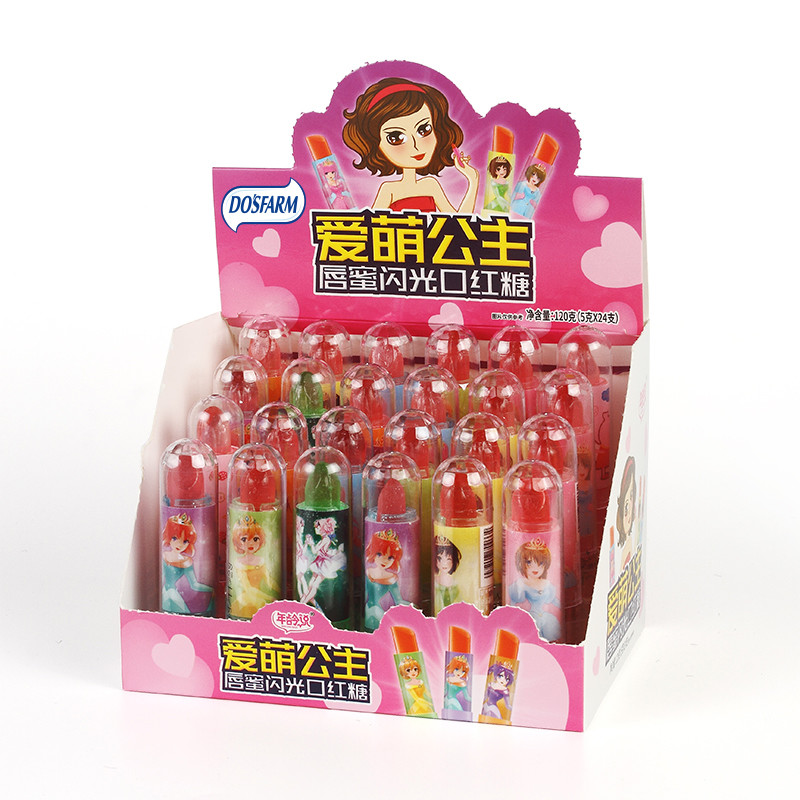 Customized GMP CC Stick Cany Lipstick Shaped Hard Sweet