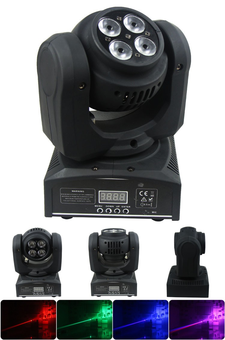 4 IN 1 Multifunctional LED Stage Light Mini Wash Moving Head IP33 Waterproof Rating