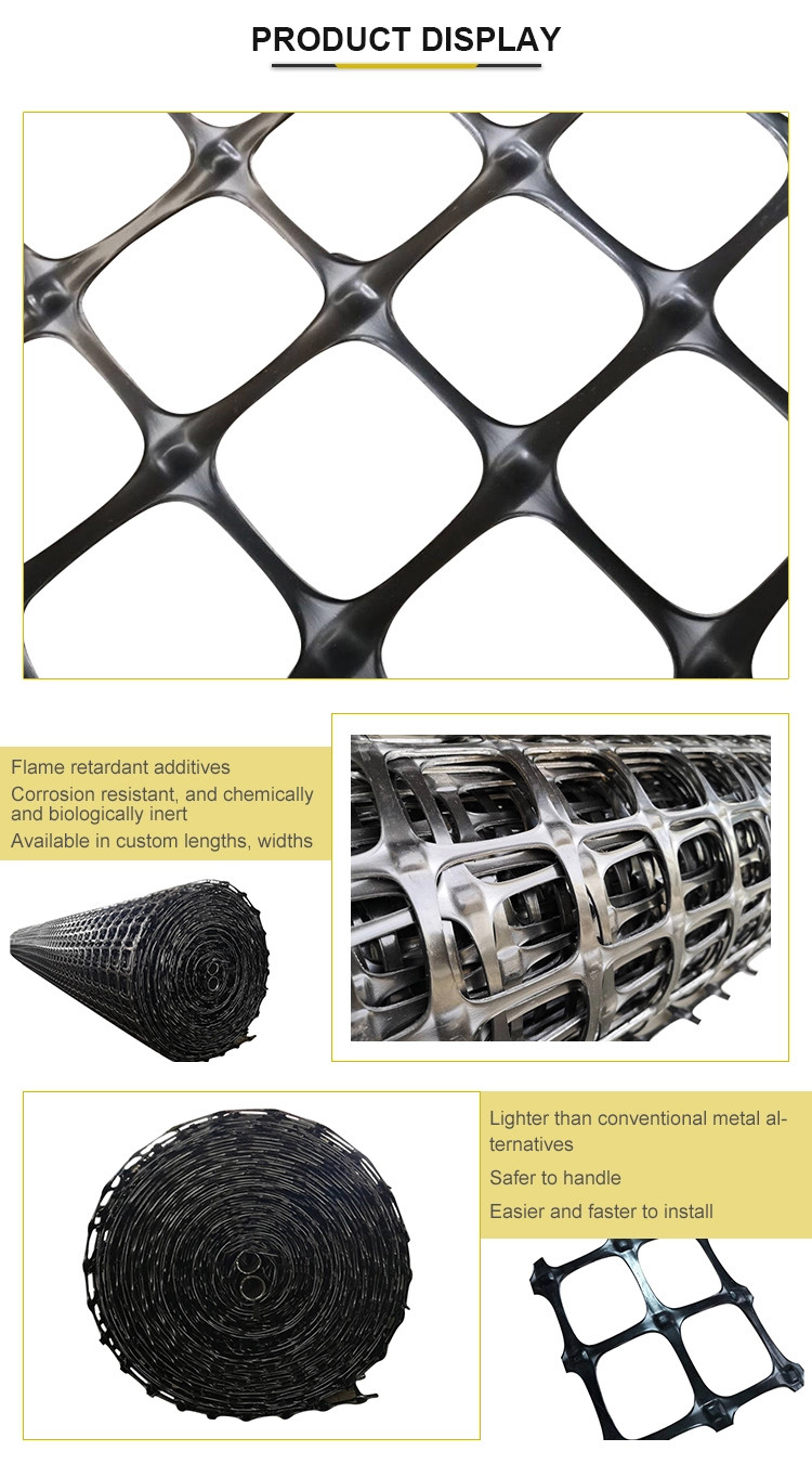 Soft Foundation Soil Reinforcement Geogrid Ground Grid Polyethylene Bidirectional Tensile