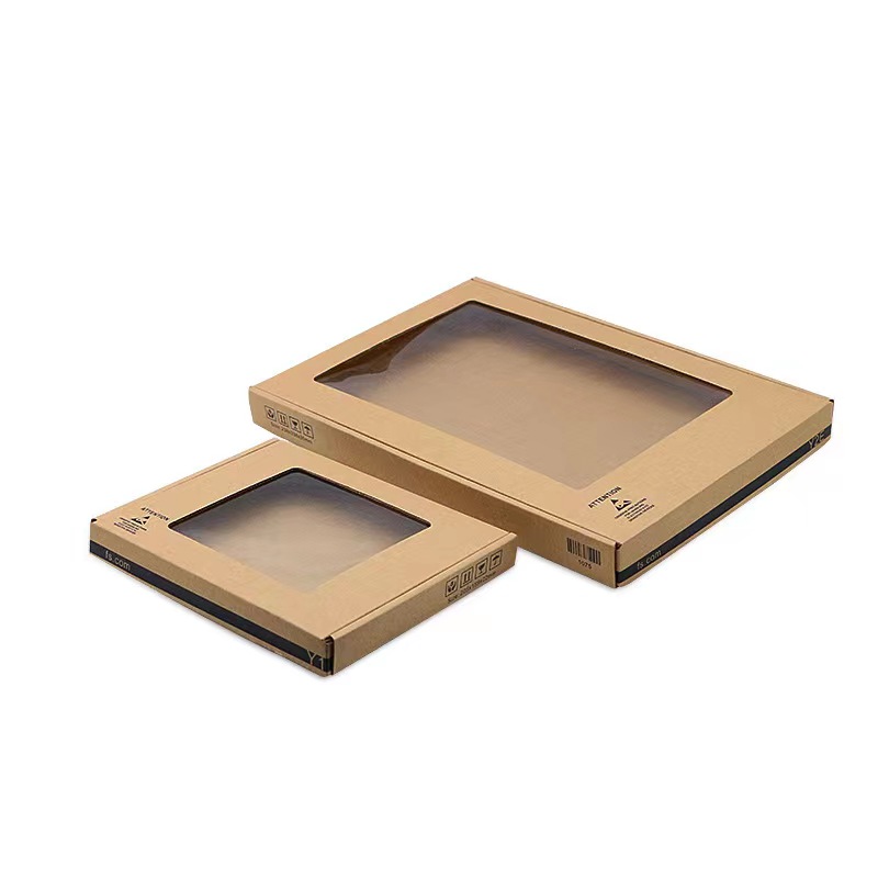 kraft paper Shoe Packaging Box Shipping Mailer Box With Pvc Window