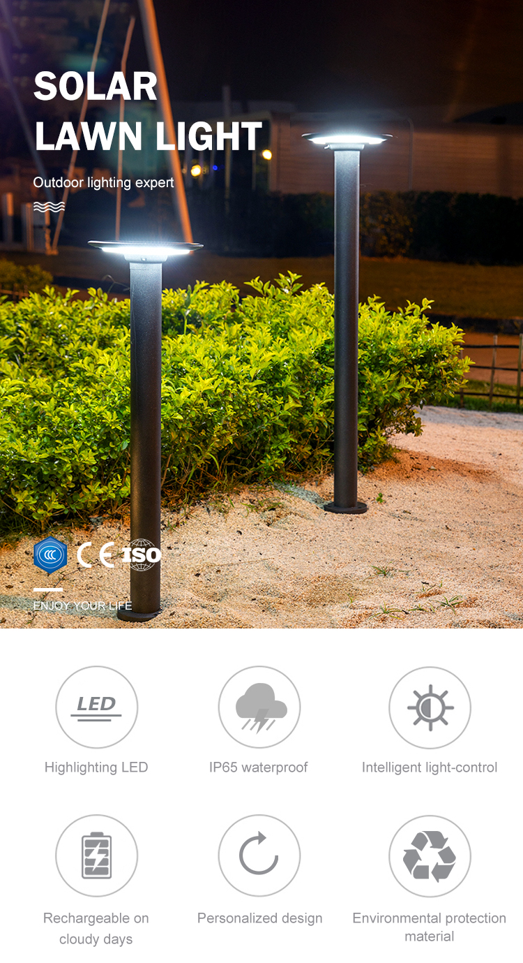 Personalized Design Intelligent Solar Driveway Lights IP65 Solar LED Bollard Lights