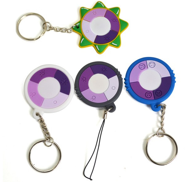  2017 round shape PVC UV tester uv meter keychain Manufactures