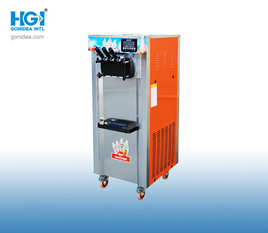 Commercial Soft Ice Cream Maker with Three Handle Cream Making Machine Bql-9632