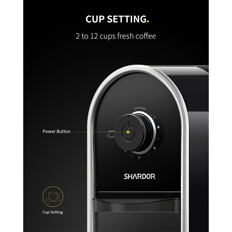 100W Coffee Bean Self Grinding Coffee Maker 14 Setting Flat Fashionable Dis Washing