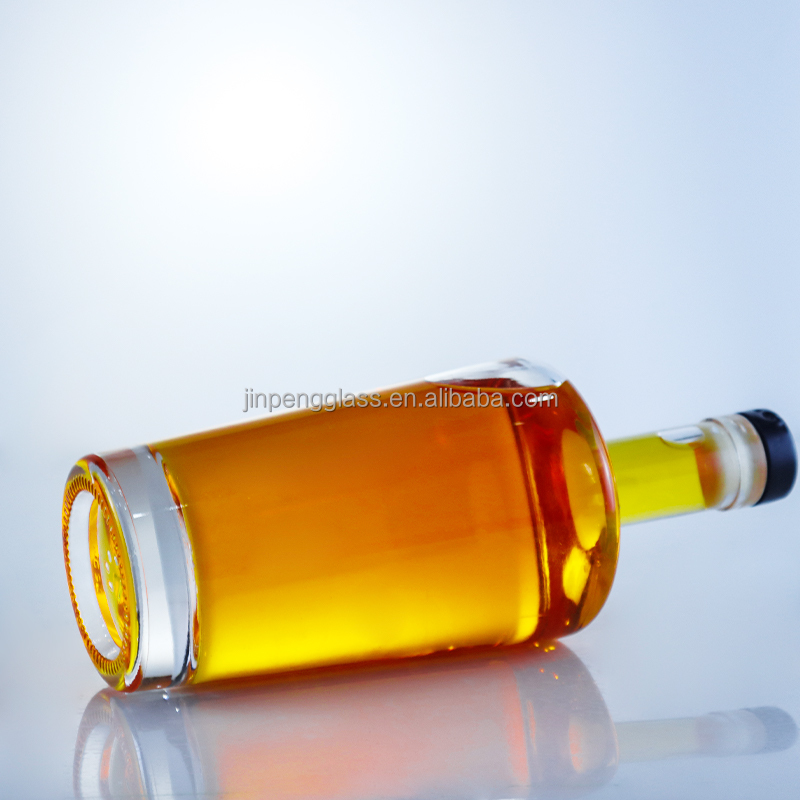 Round Shape Empty Glass Bottles With Acid Etch Surface Handling And Cork Sealing Type