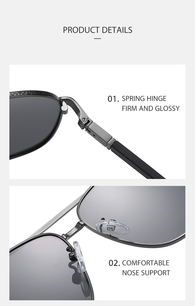 Custom metal polarized sunglasses 5.70 Inches , Men Women Universal Eyewear
