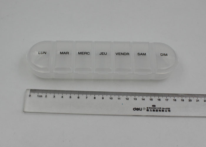 7 Compartments Medication Pocket Plastic Pill Box , Travel Pill Case