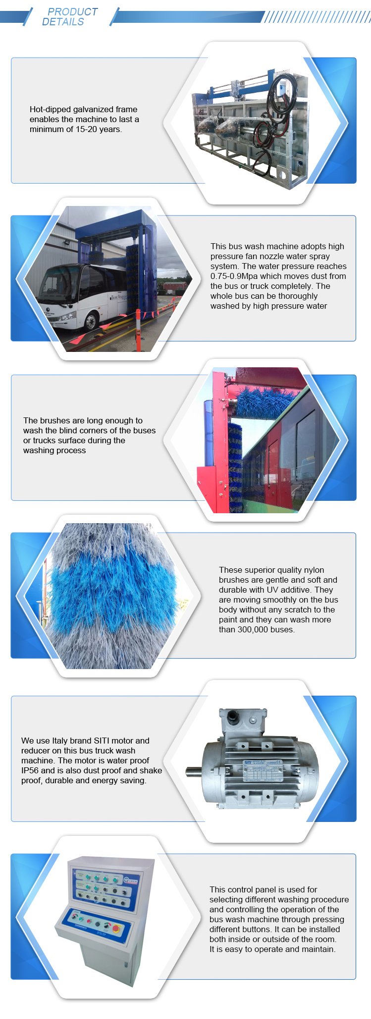 3 Brushes Bus And Truck Washing Machine For Public Bus Station