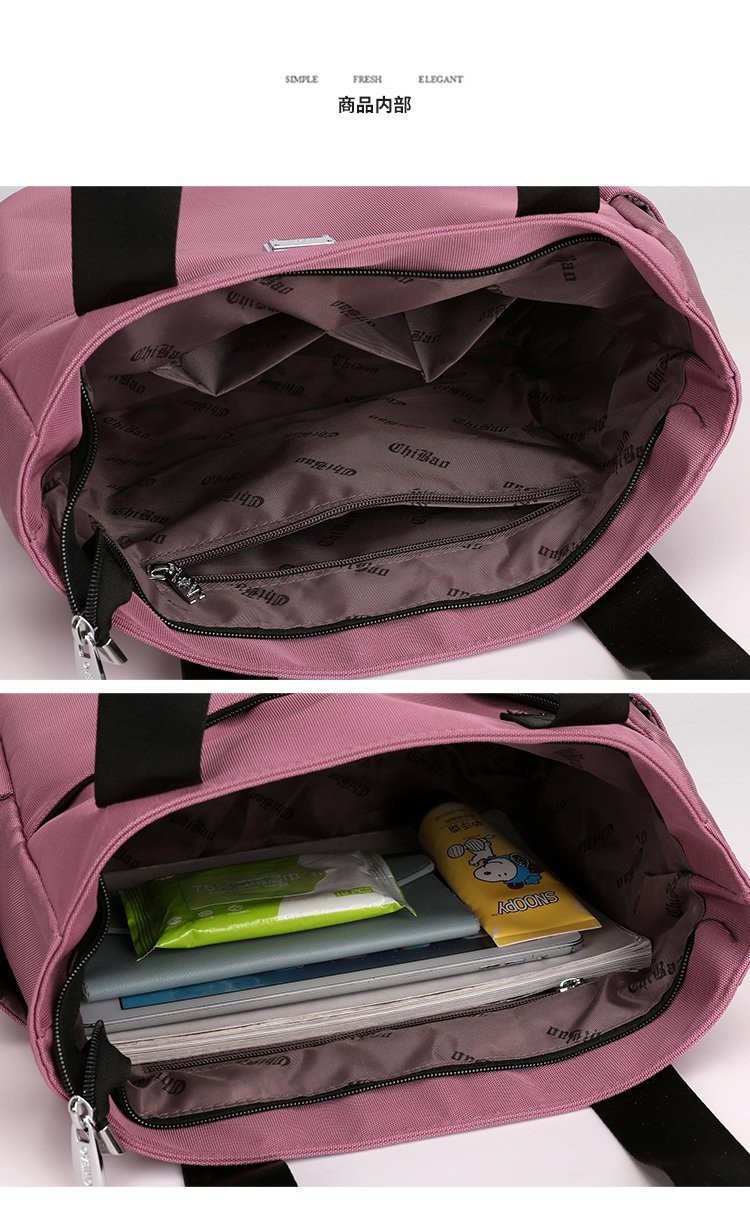 Custom Waterproof Women Hand Bags Nylon Tote Bag With Pocket And Zipper
