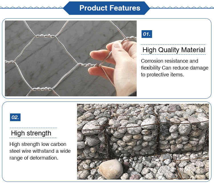 2m X 1m X 0.5m Gabion Fence System High Strength