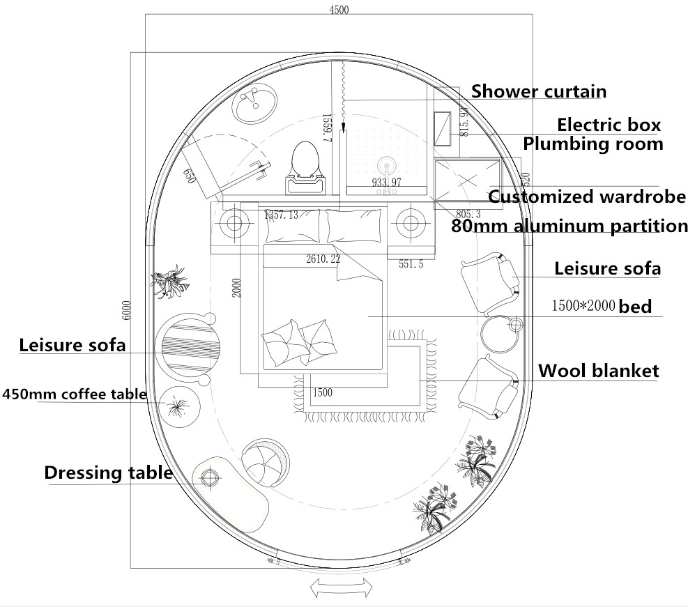 Aluminum Inflatable Clear Bubble Dome Tent For Resort Cafe Camping