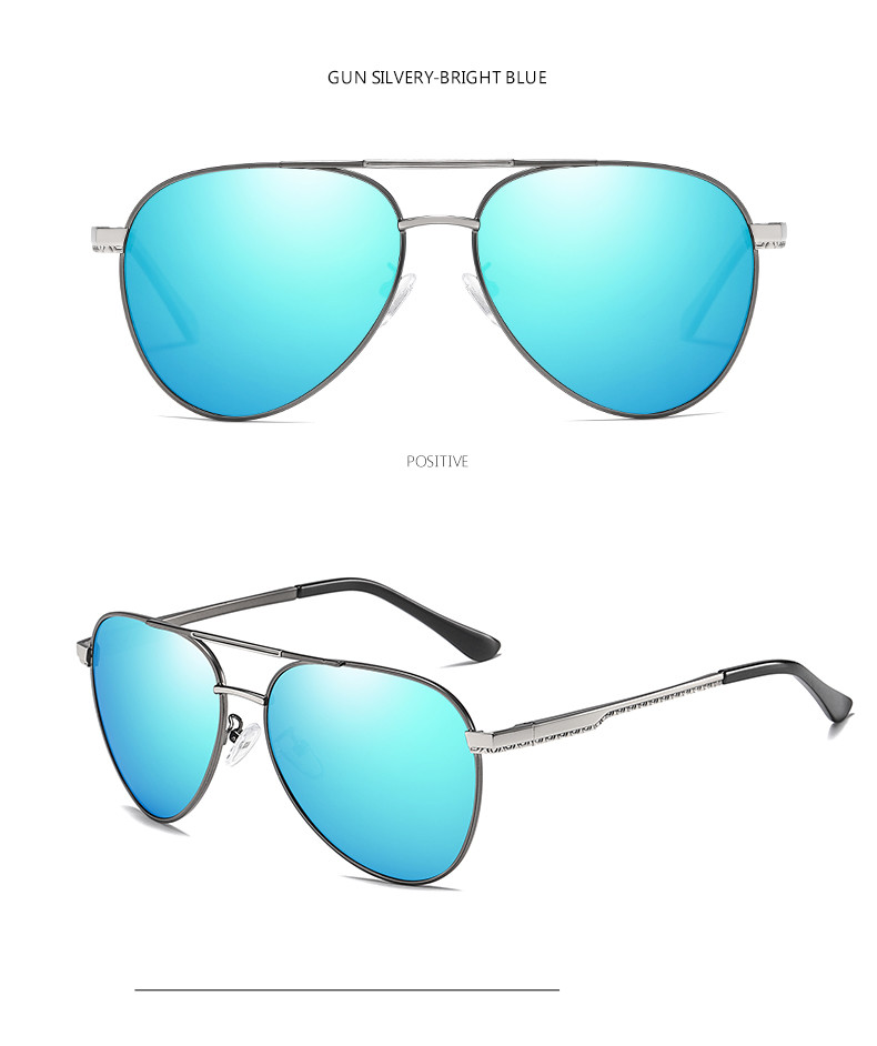 Fashion Polarized UV400 Mens Pilot Sunglasses With Metal Hinge 146MM