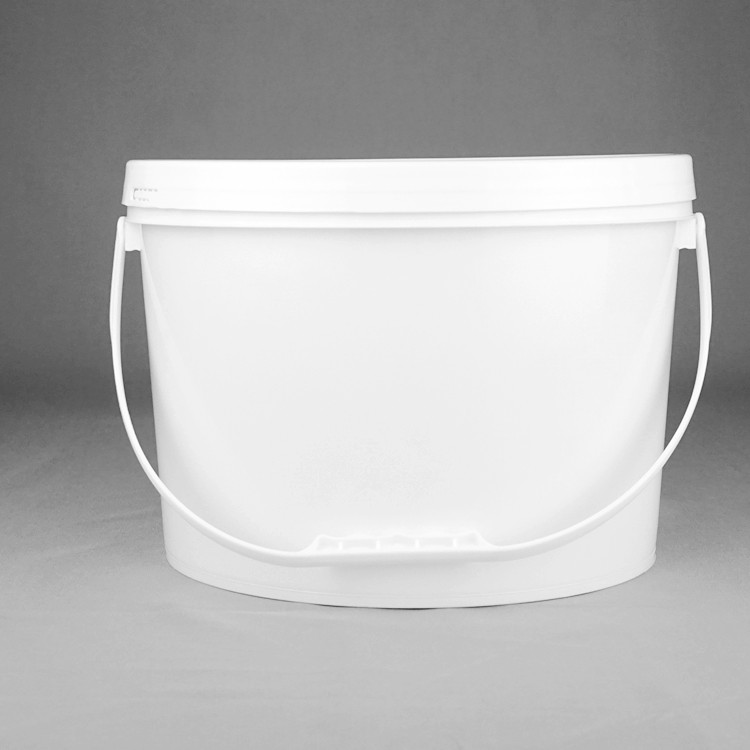 1 Gallon 2 Gallon Oval Plastic Bucket Ice Cream Packaging With Lid Handle