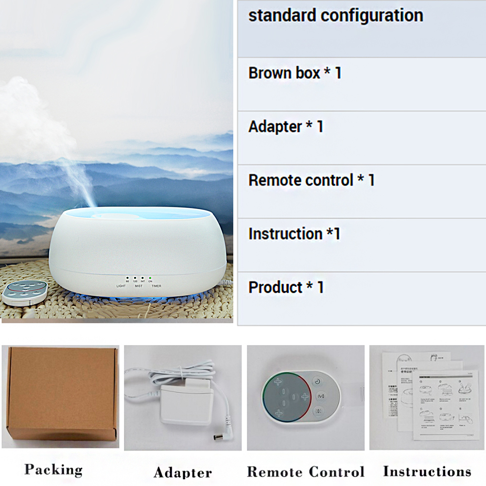 HOMEFISH BPA Free Essential Oil Diffusers Ultrasonic Humidifier 25-50ml/H