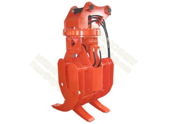 360 Degree Excavator Rotating Grapple , Hydraulic Rock Grab For Excavators