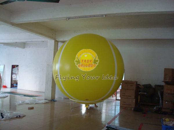 Yellow Full Digital Printed Sport Tennis Ball Balloons with 170mm Tether Points