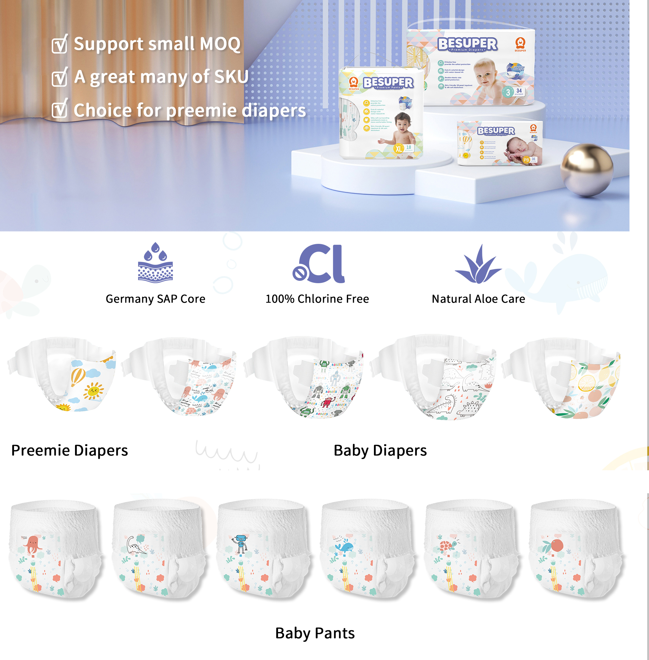 Anti Leak Disposable Training Underwear Diapers Merries Overnight Easy UPS Baby Pull Up Diapers