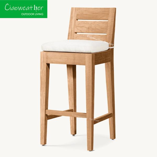 Solid Wood Style Courtyard Teak Wood Chair for Outdoor Garden Patio Hotel Bar