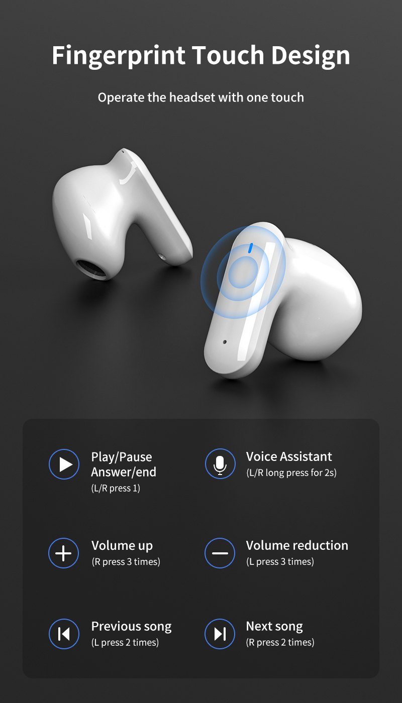 Low Latency Super Bass Stereo Wireless Earphones for PC and Travel In-Ear Sports Ready