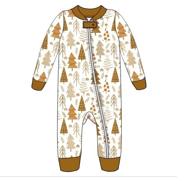 2023 Christmas tree printing baby infant romper bodysuit baby christmas clothes